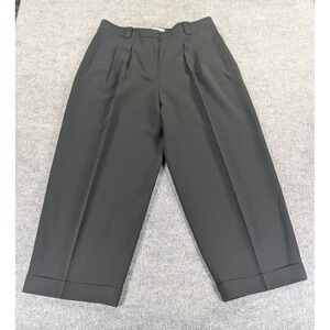 Lafayette 148 New York Black Wyatt Barrel Leg Cuffed Pants MPE33R-6I47 Size 14